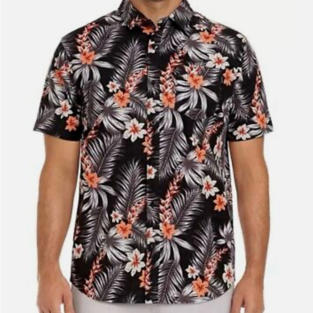 Hurley Button Down Hawaiian Floral‎ Men's Shirt, Medium
